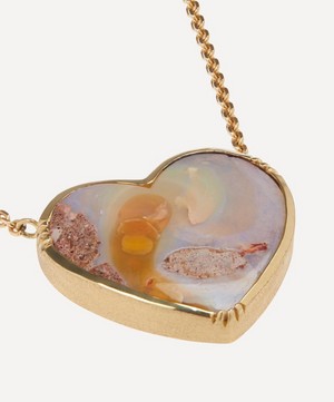 Brooke Gregson - 18ct Gold Boulder Opal Heart Pendant Necklace image number 3