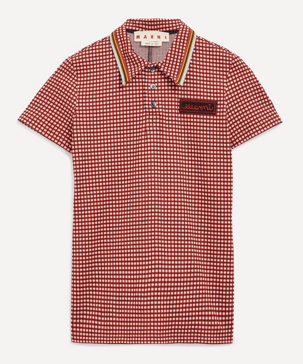Marni - Jacquard-Knitted Short-Sleeve Polo Shirt image number null