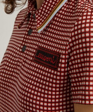 Marni - Jacquard-Knitted Short-Sleeve Polo Shirt image number 4