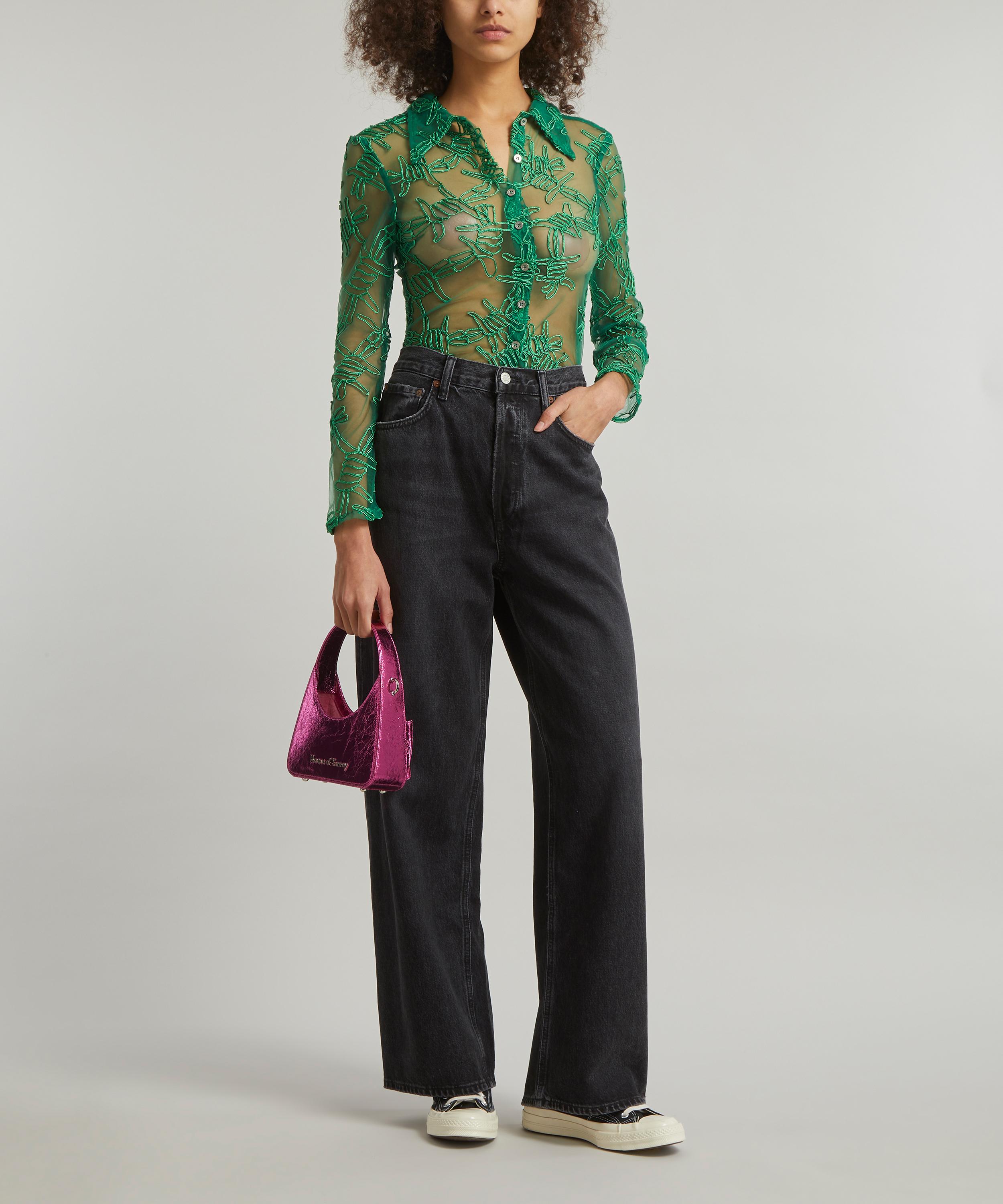 AGOLDE: Green Low Slung Baggy Trousers