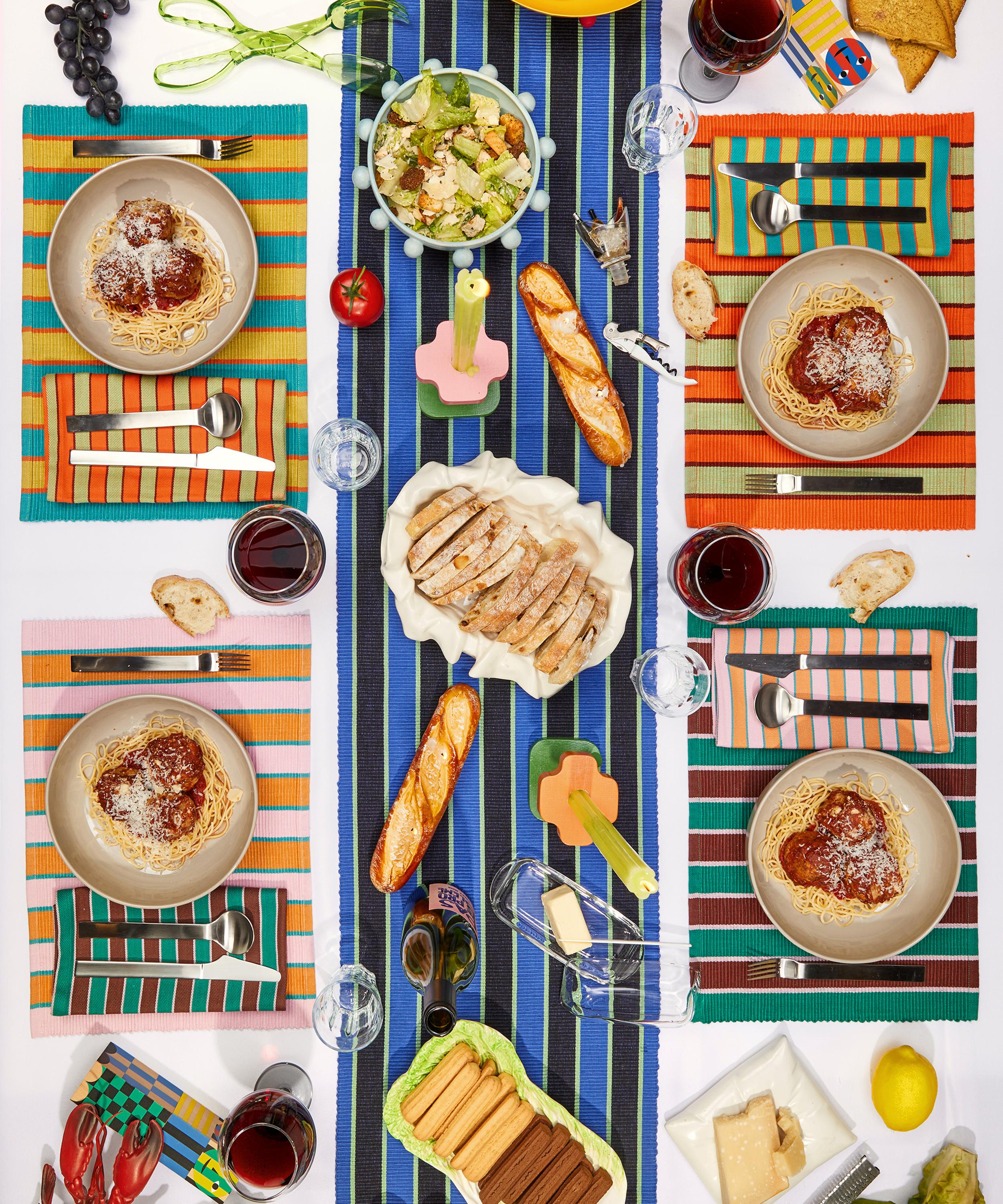 Dusen Dusen - Pistachio Stripe Table Runner 30cm x 182cm image number 1