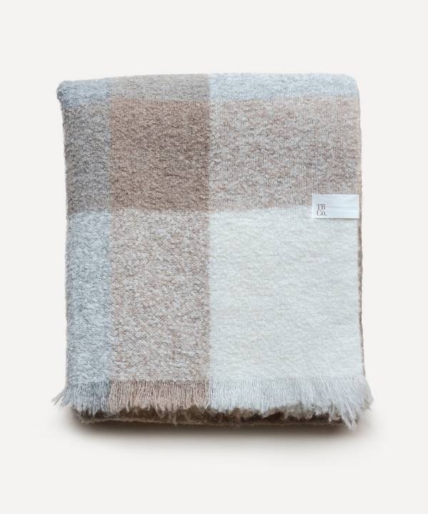 The Tartan Blanket Co. - Neutral Check Undyed Alpaca Blanket image number 0