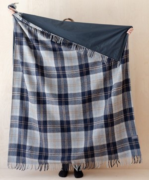 The Tartan Blanket Co. - Bannockbane Silver Tartan Recycled Wool Picnic Blanket image number 1