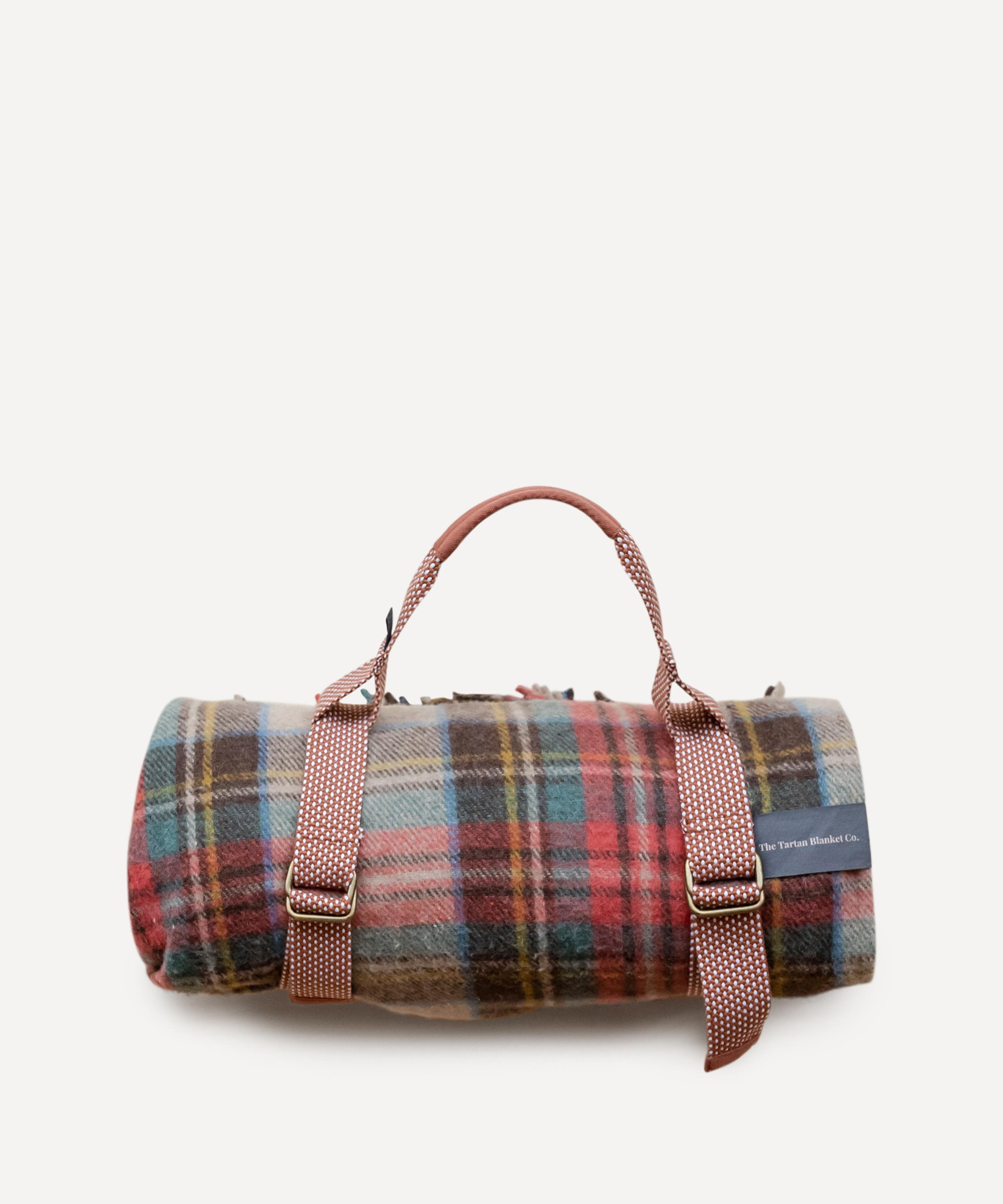 The Tartan Blanket Co. - Stewart Dress Antique Tartan Recycled Wool Picnic Blanket image number 0