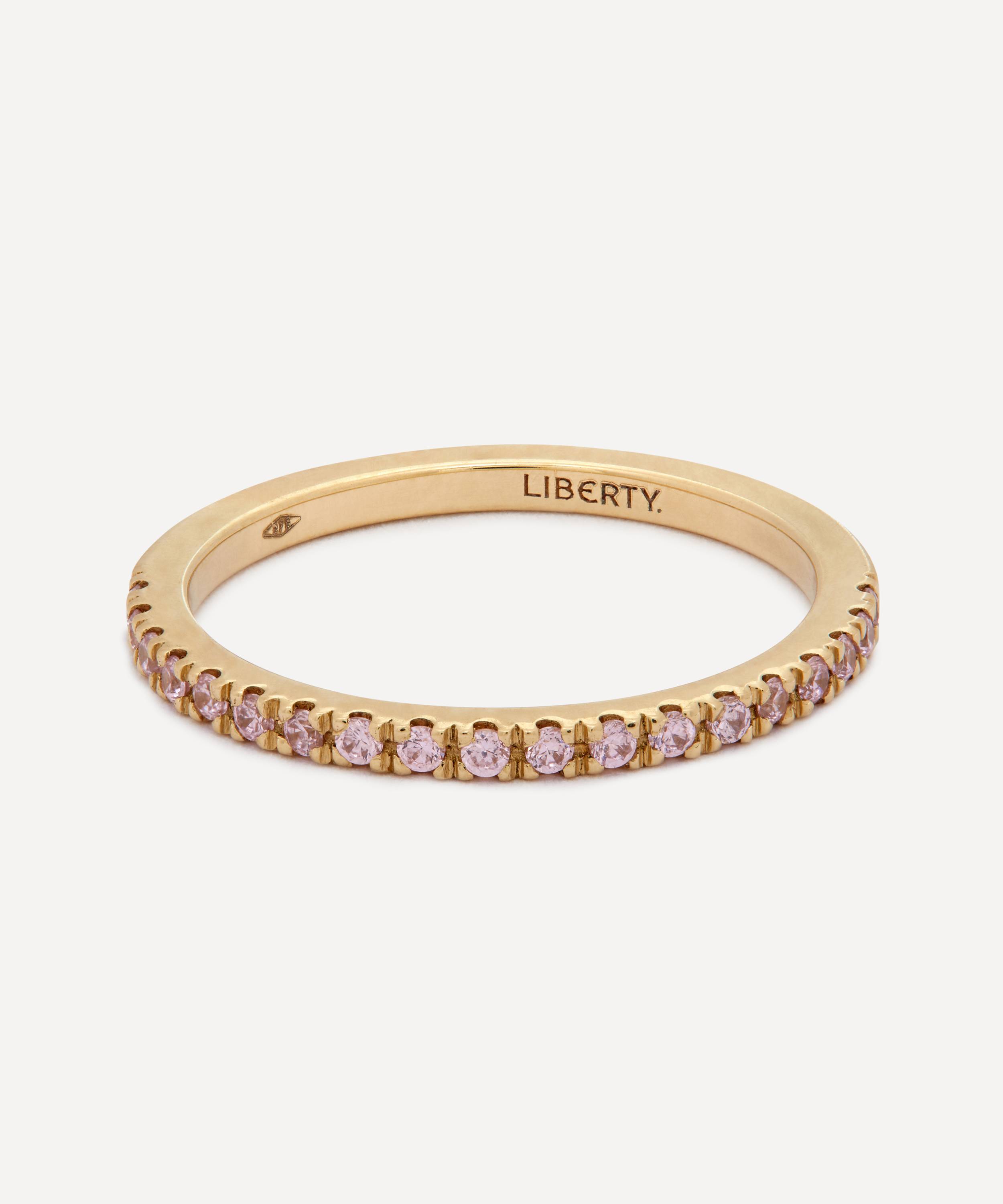 Liberty 9ct Gold Pink Sapphire Rainbow Ring | Liberty