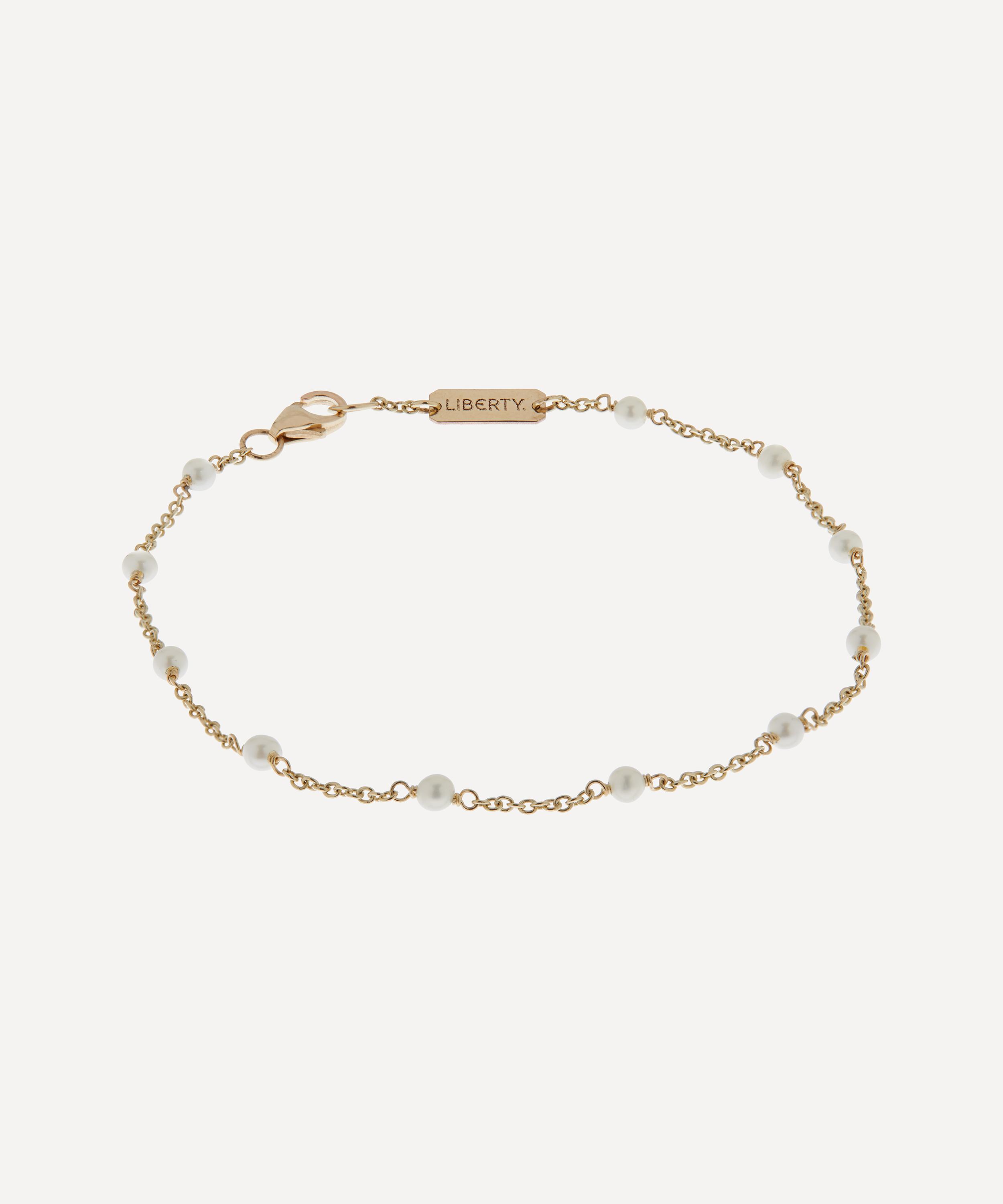 Pearl Dotted Chain Link Belt in Gold