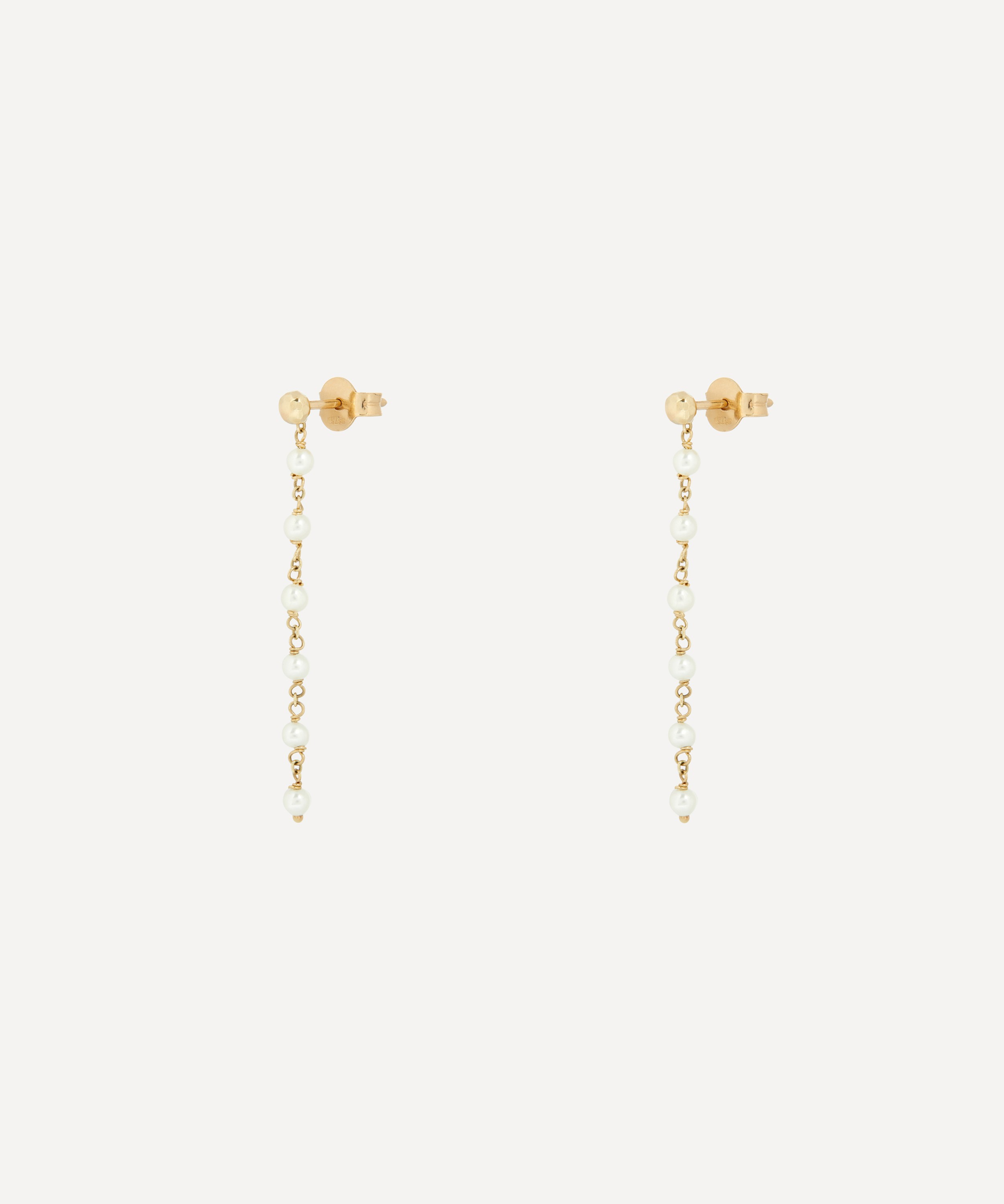 Liberty - 9ct Gold Pepper Seven Pearl Drop Earrings image number 2