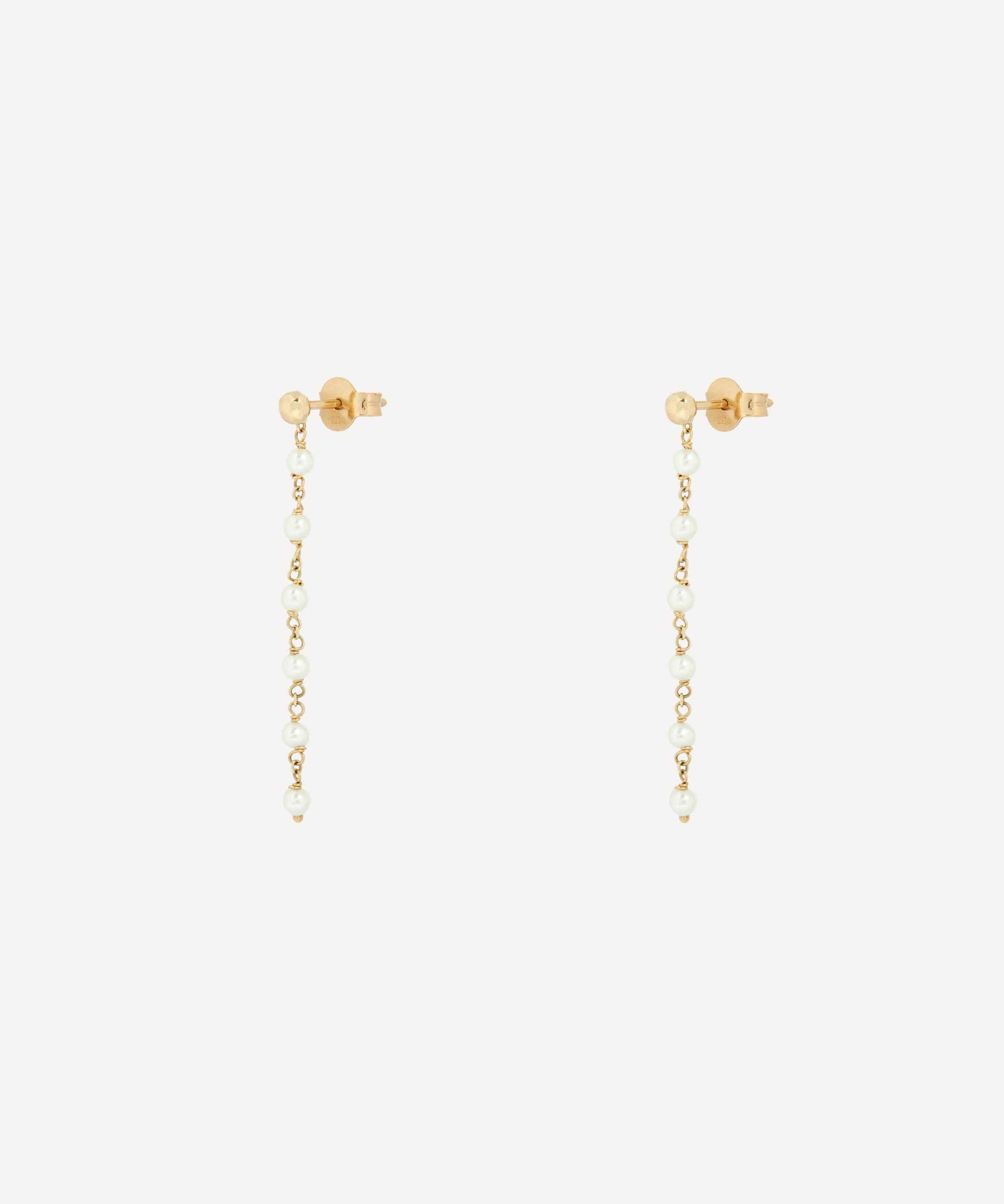 9ct gold pearl hot sale drop earrings