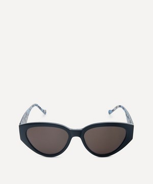 Black With Print Cat-Eye Sunglasses