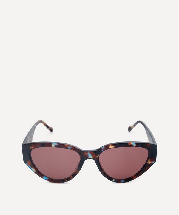 Liberty - Black With Print Cat-Eye Sunglasses image number null