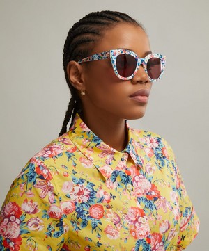 Liberty - Black With Print Oversized Sunglasses image number 1