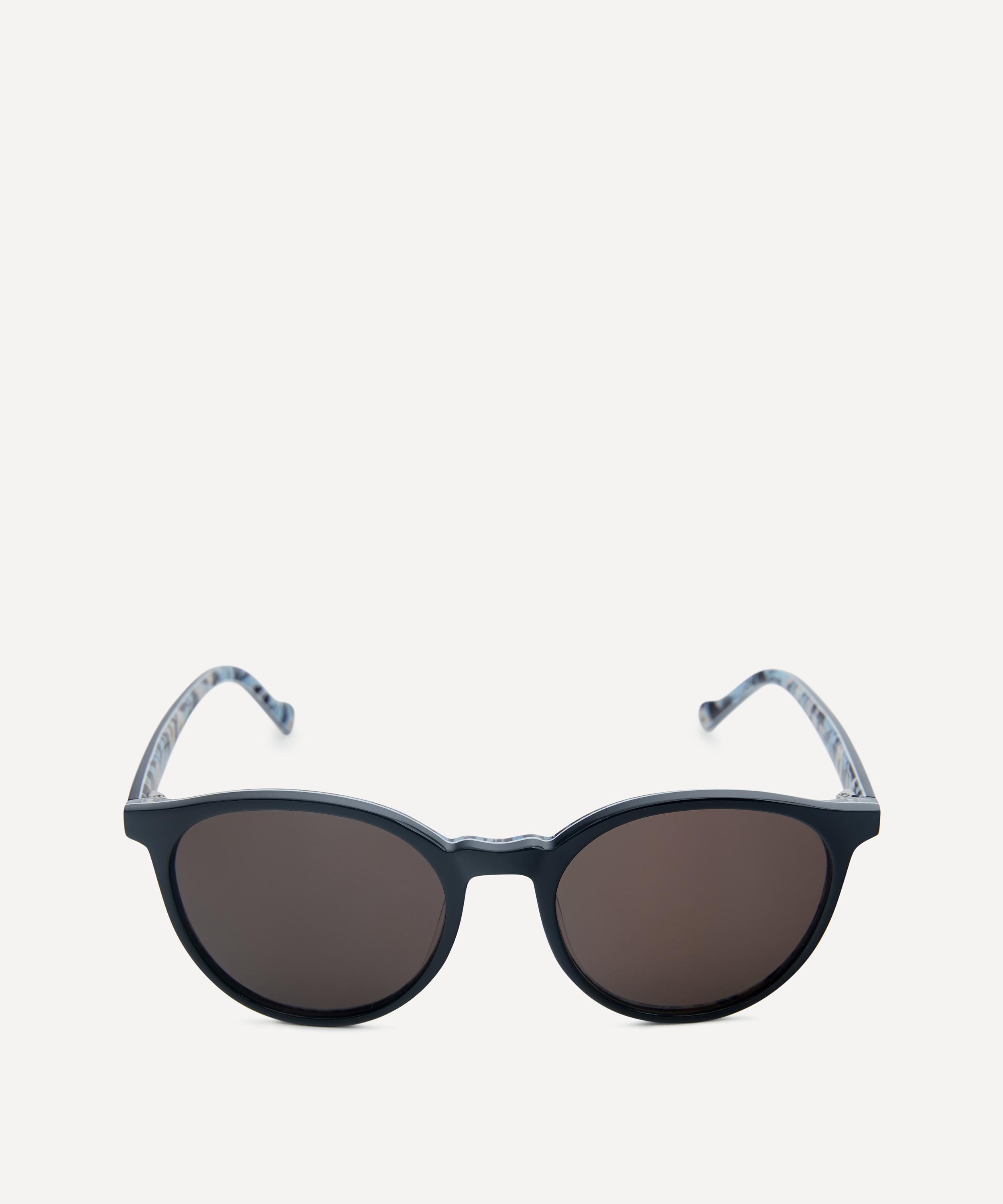 Liberty - Black With Print Round Sunglasses