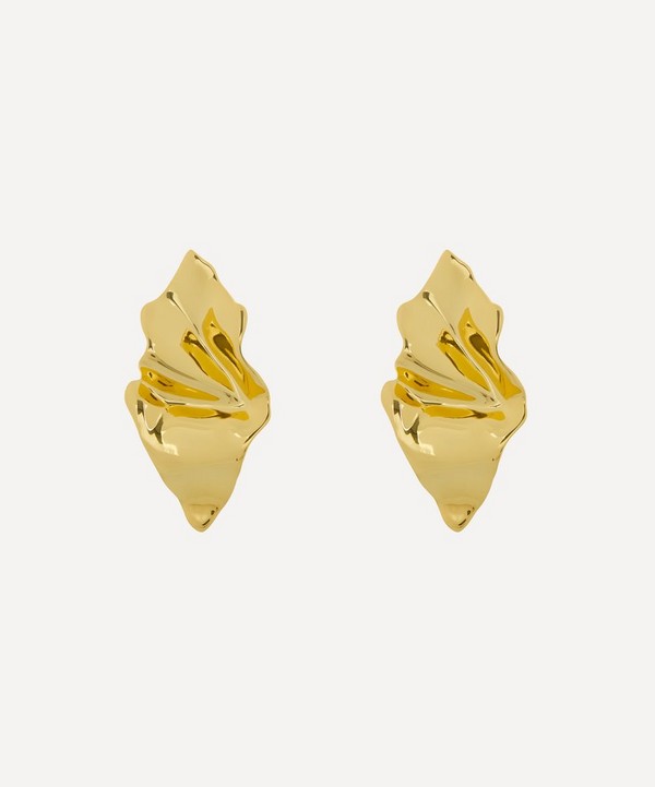 Alexis Bittar - 14ct Gold-Plated Crumpled Small Stud Earrings image number null
