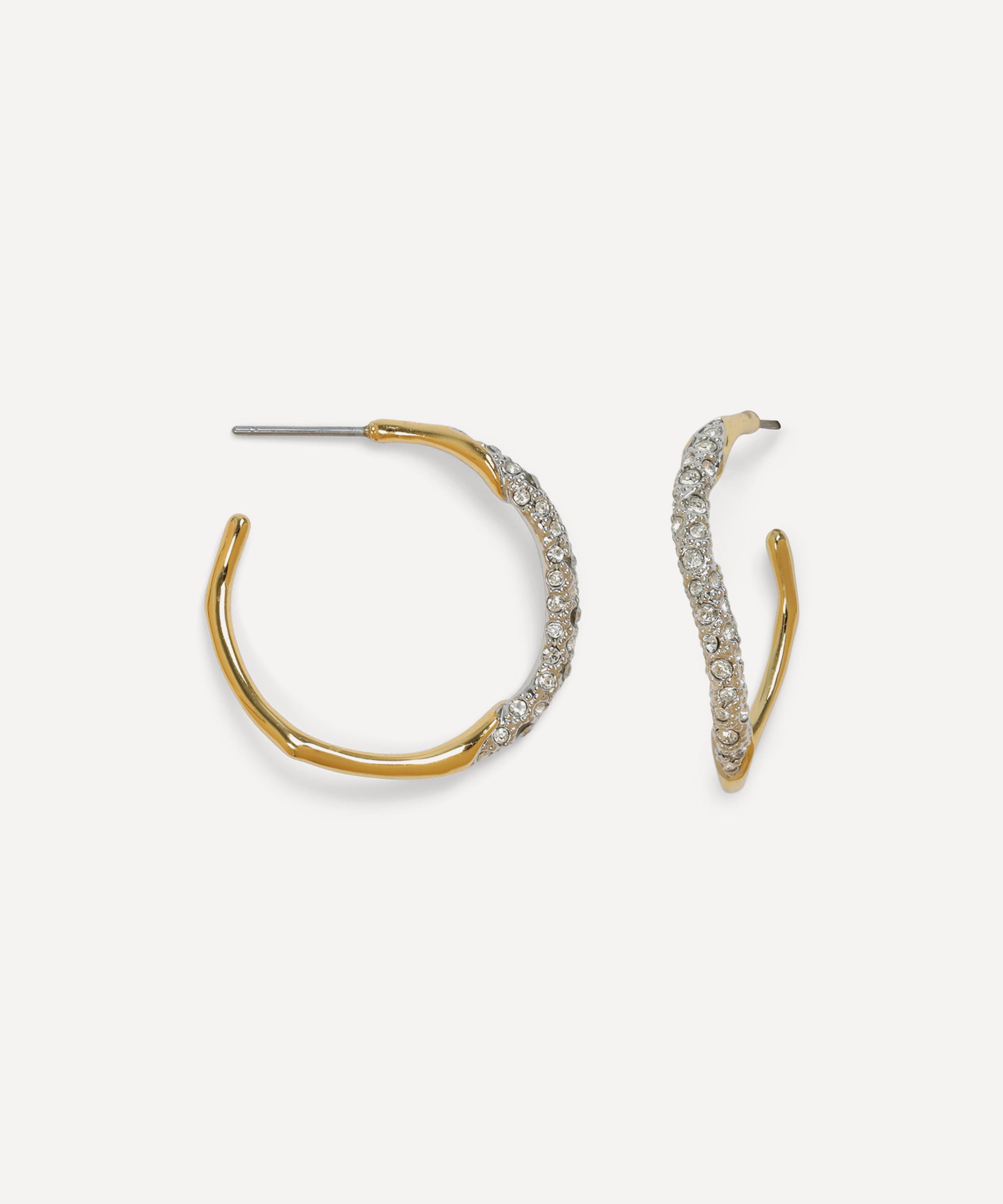 Alexis Bittar - 14ct Gold-Plated Two Tone Pavé Hoop Earrings image number 0