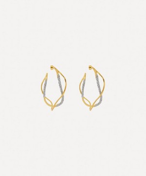 Alexis Bittar - 14ct Gold-Plated Intertwined Two Tone Pavé Hoop Earrings image number 0