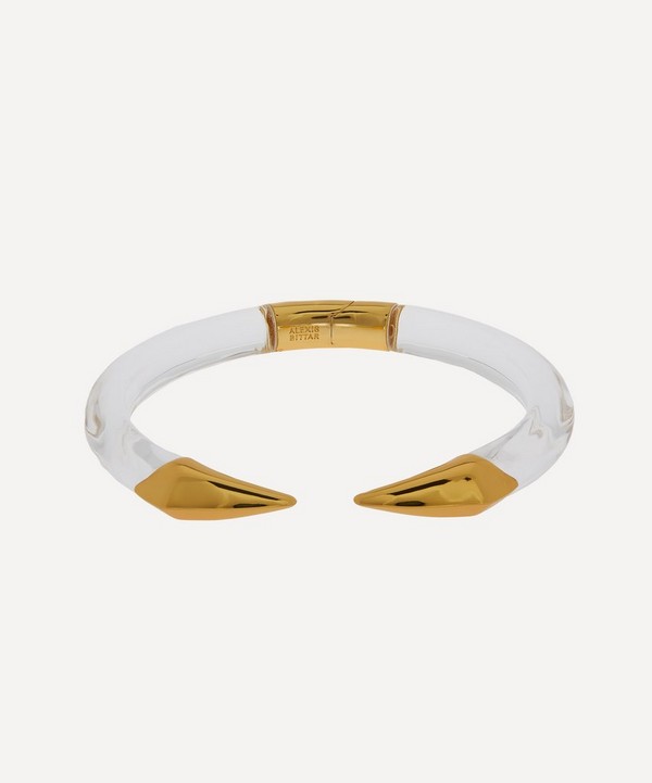 Alexis Bittar - 14ct Gold-Plated Mirrored Pyramid Brake Hinge Cuff Bracelet image number null