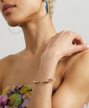 Alexis Bittar - 14ct Gold-Plated Mirrored Pyramid Brake Hinge Cuff Bracelet image number 1
