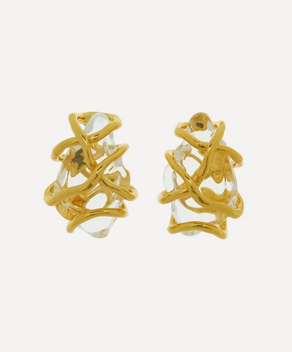 Alexis Bittar - 14ct Gold-Plated Twisted Liquid Lucite Stud Earrings image number 0