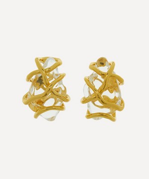 14ct Gold-Plated Twisted Liquid Lucite Stud Earrings