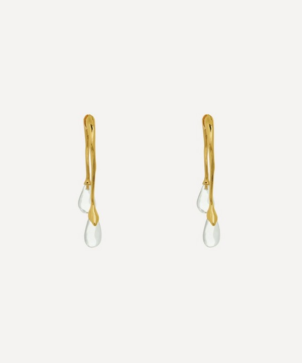 Alexis Bittar - 14ct Gold-Plated Lucite Front Back Double Drop Earrings image number null
