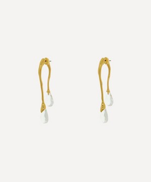 Alexis Bittar - 14ct Gold-Plated Lucite Front Back Double Drop Earrings image number 2