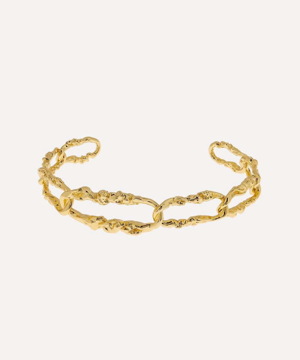 Alexis Bittar 14ct Gold-Plated Small Brut Link Cuff Bracelet Alexis Bittar 14ct Gold-Plated Small Brut Link Cuff Bracelet