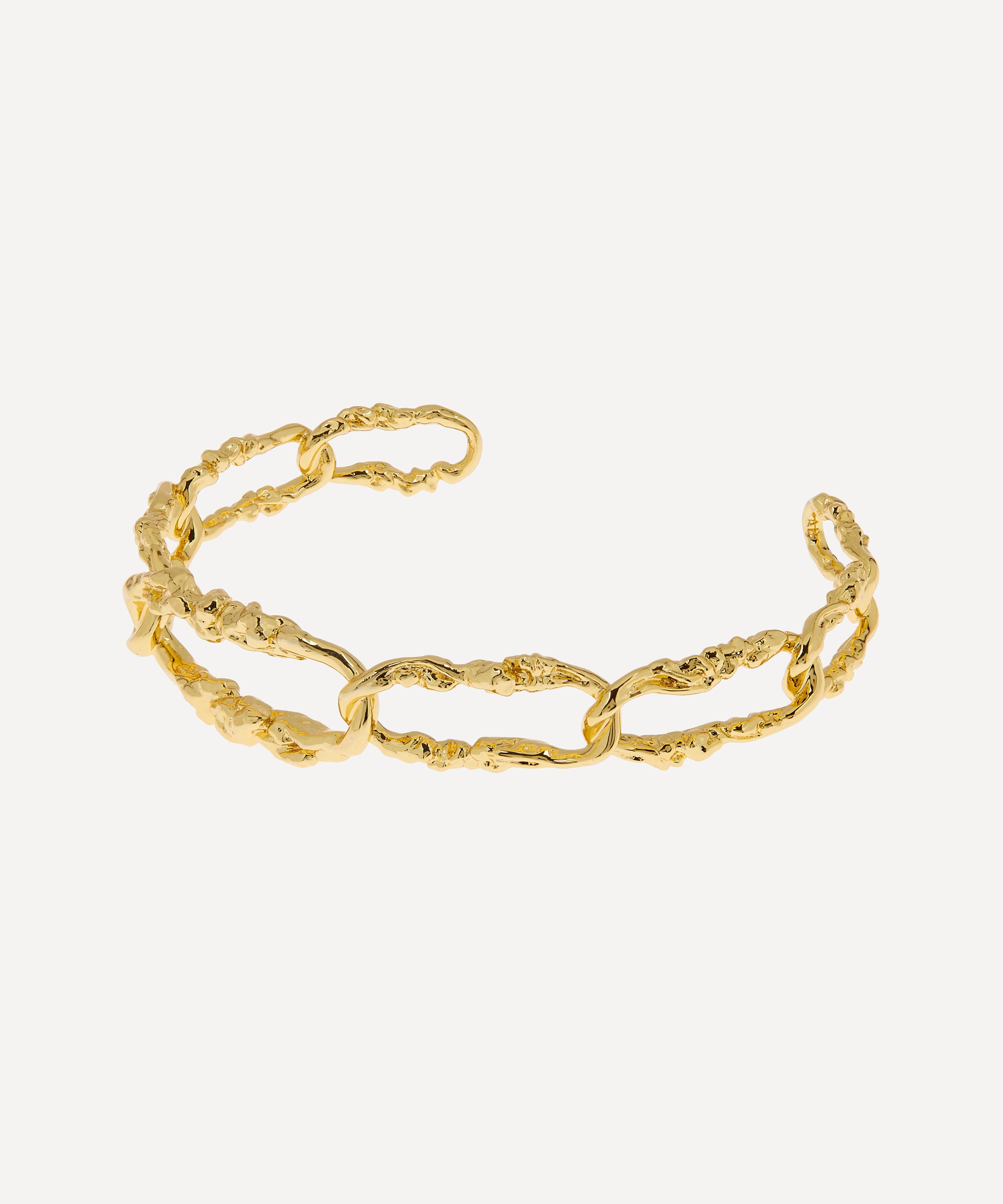 Alexis Bittar - 14ct Gold-Plated Small Brut Link Cuff Bracelet image number 2