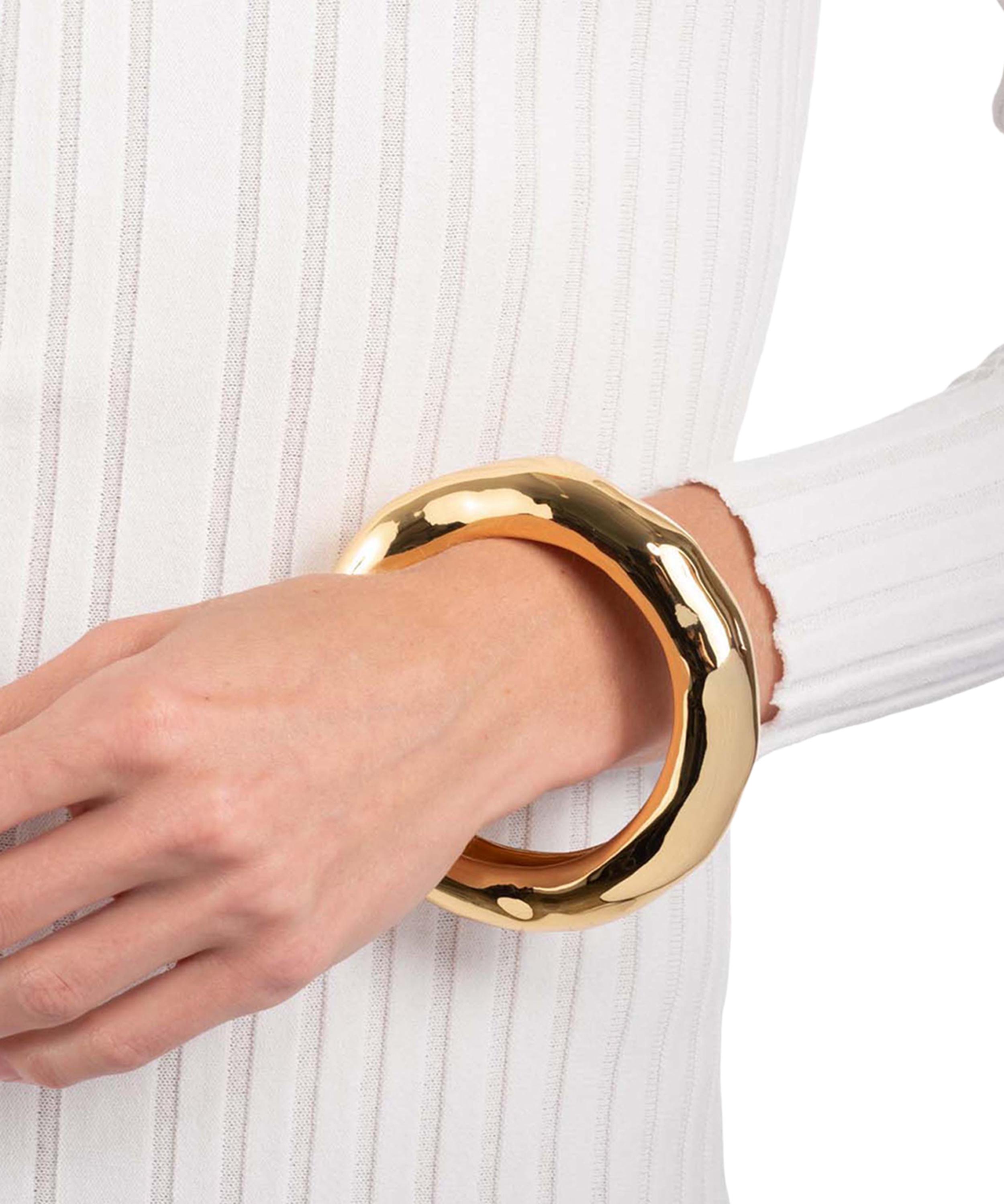 Alexis Bittar - 14ct Gold-Plated Large Molten Bangle Bracelet image number 2