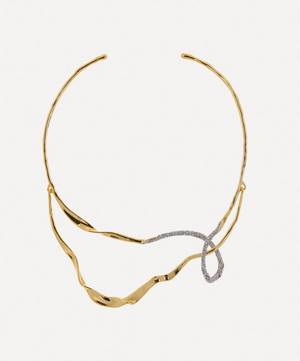 14ct Gold-Plated Solanales Crystal Looped Collar Necklace