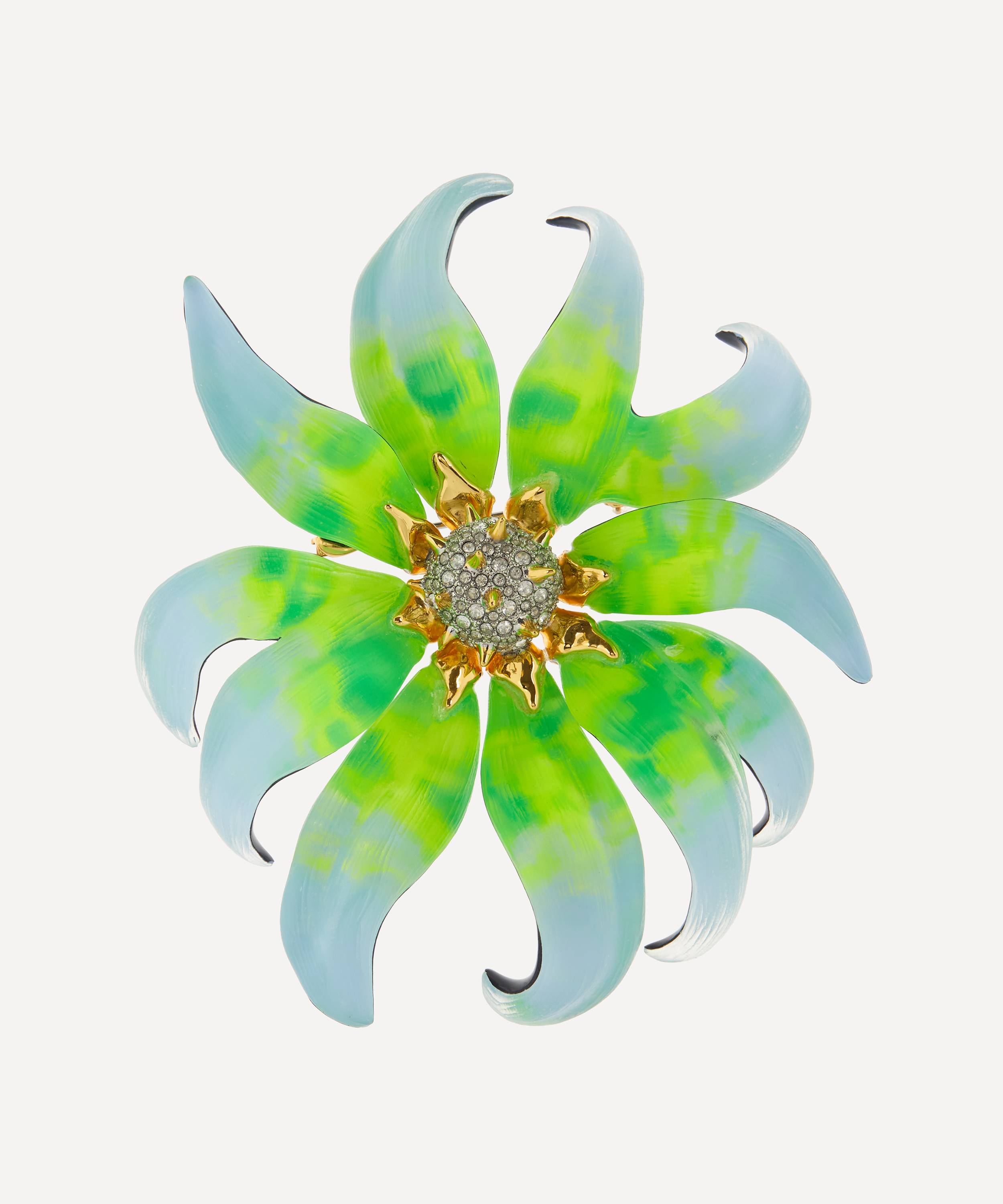 Alexis Bittar 14ct Gold-Plated Lily Lucite Flower Brooch | Liberty