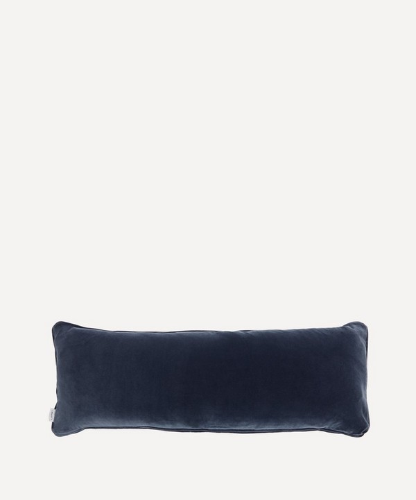 Liberty - Dark Blue Rectangular Velvet Cushion image number null