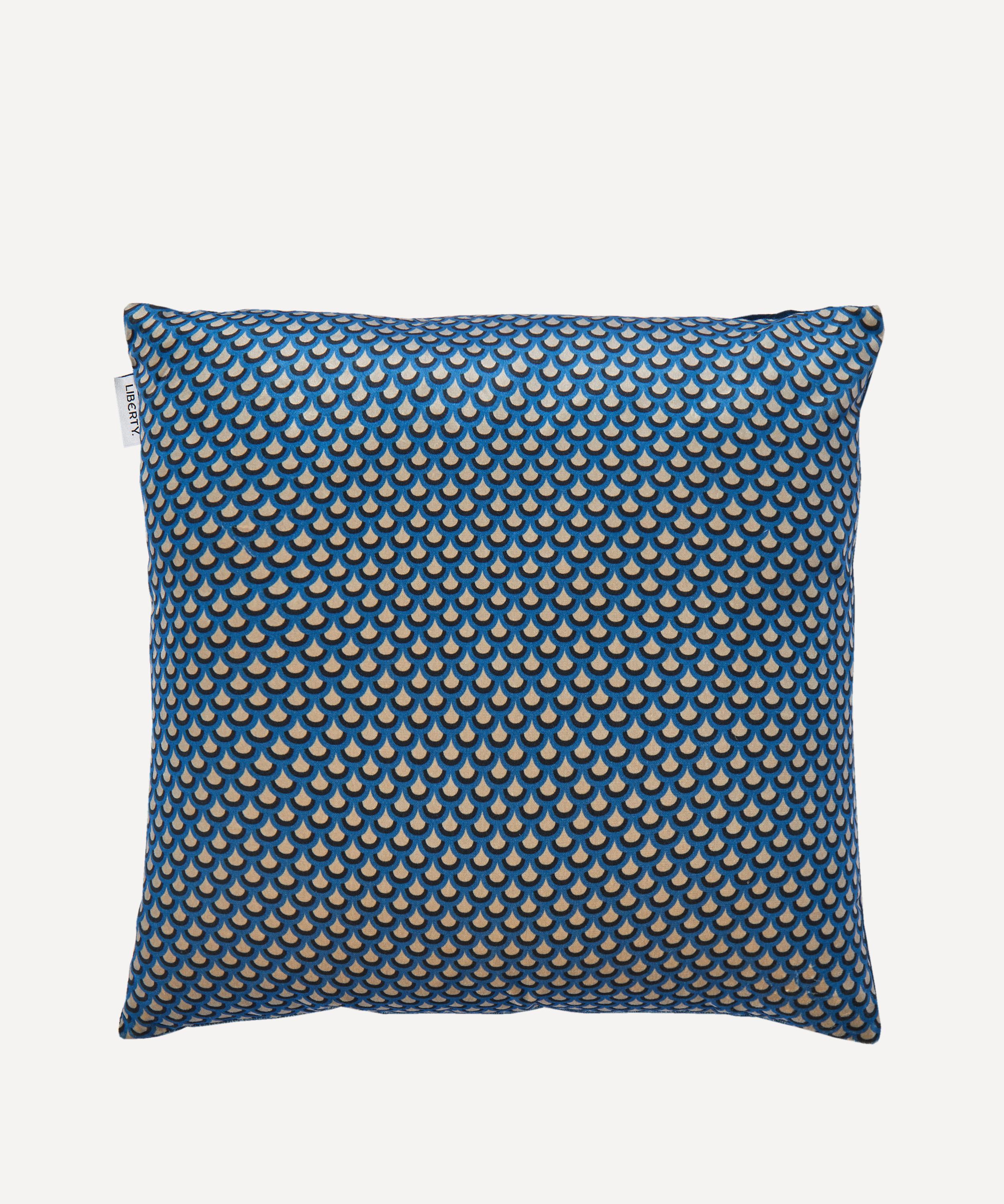 Liberty - Peacock Square Velvet Cushion image number 1