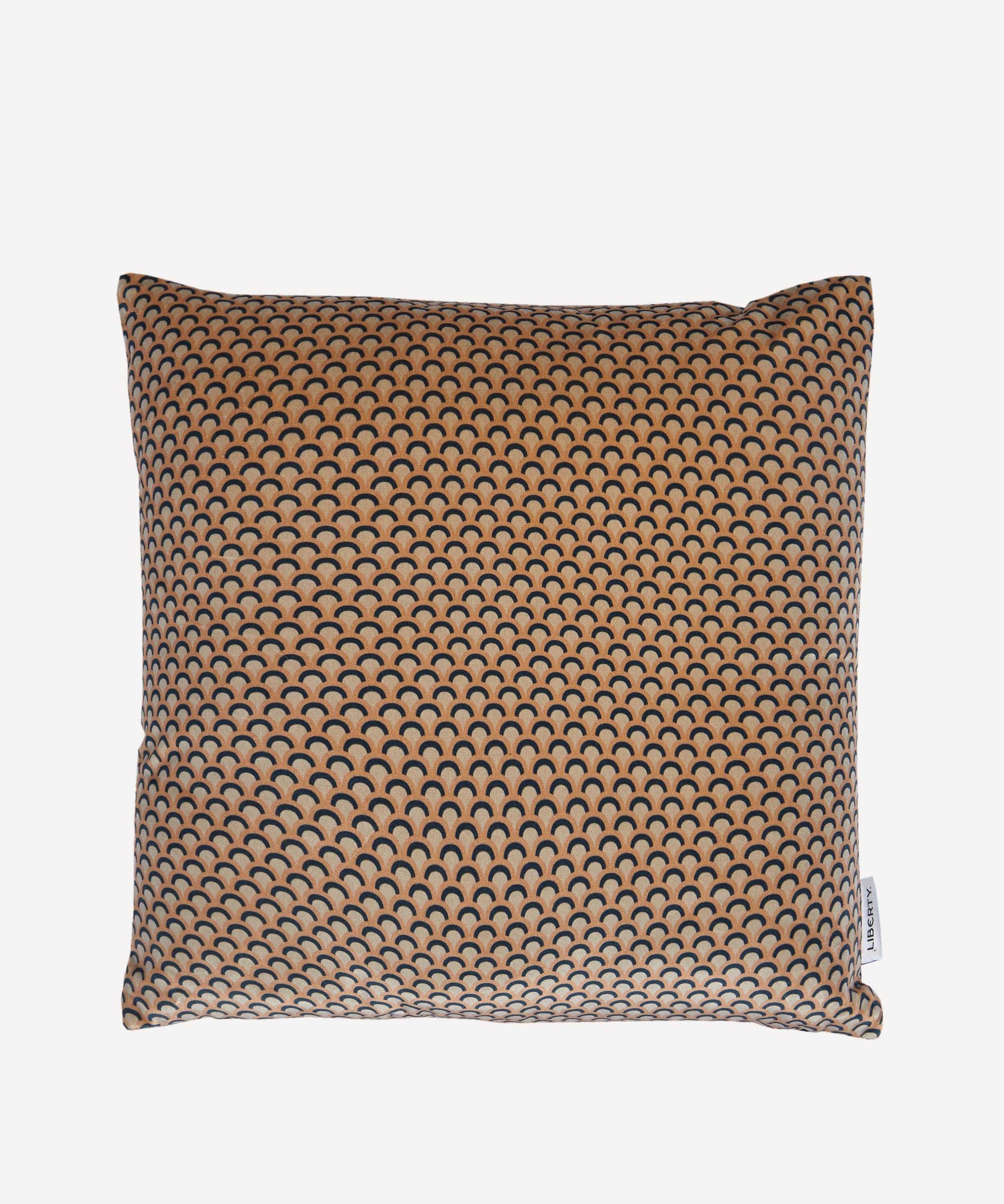 Liberty - Peacock Square Velvet Cushion image number 1