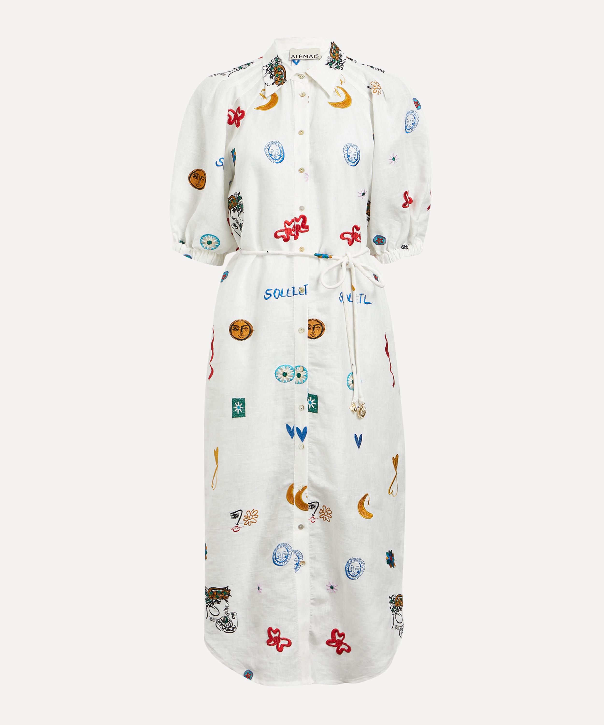 ALÉMAIS - Soleil Embroidered Linen Shirtdress image number 0