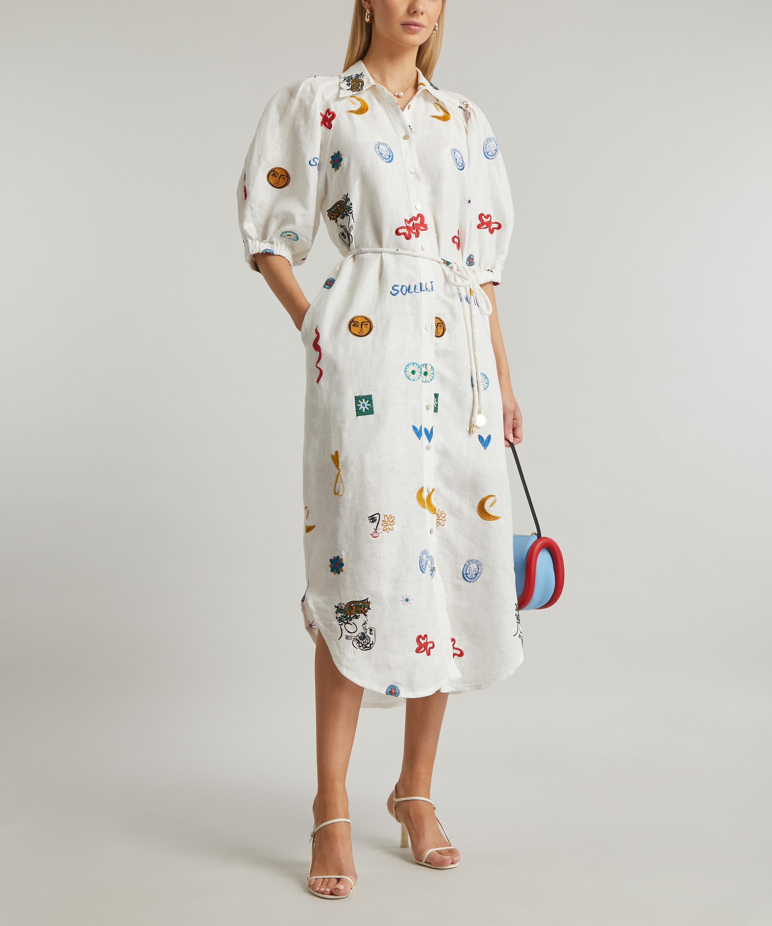 ALÉMAIS - Soleil Embroidered Linen Shirtdress image number 1
