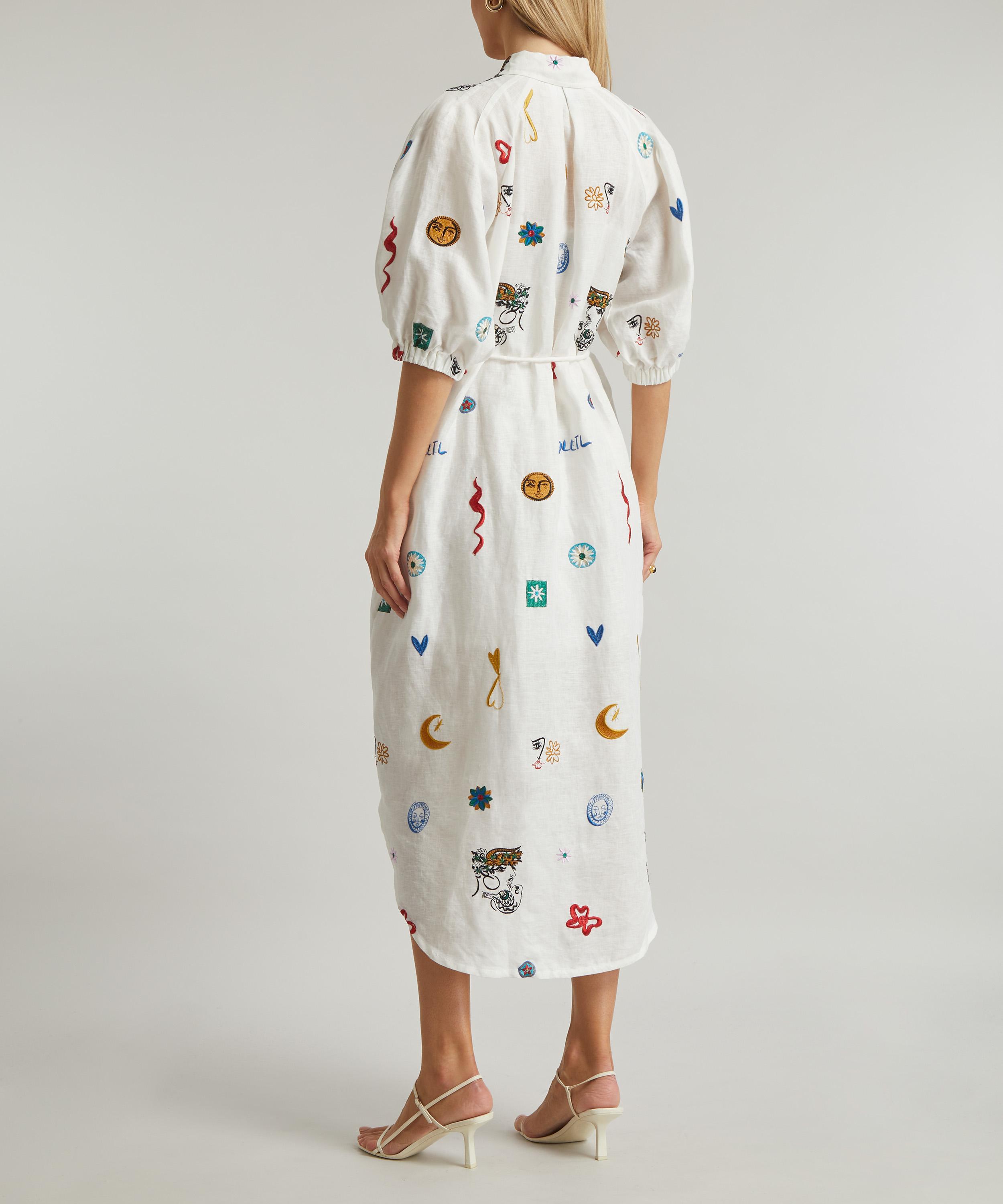 ALÉMAIS - Soleil Embroidered Linen Shirtdress image number 3