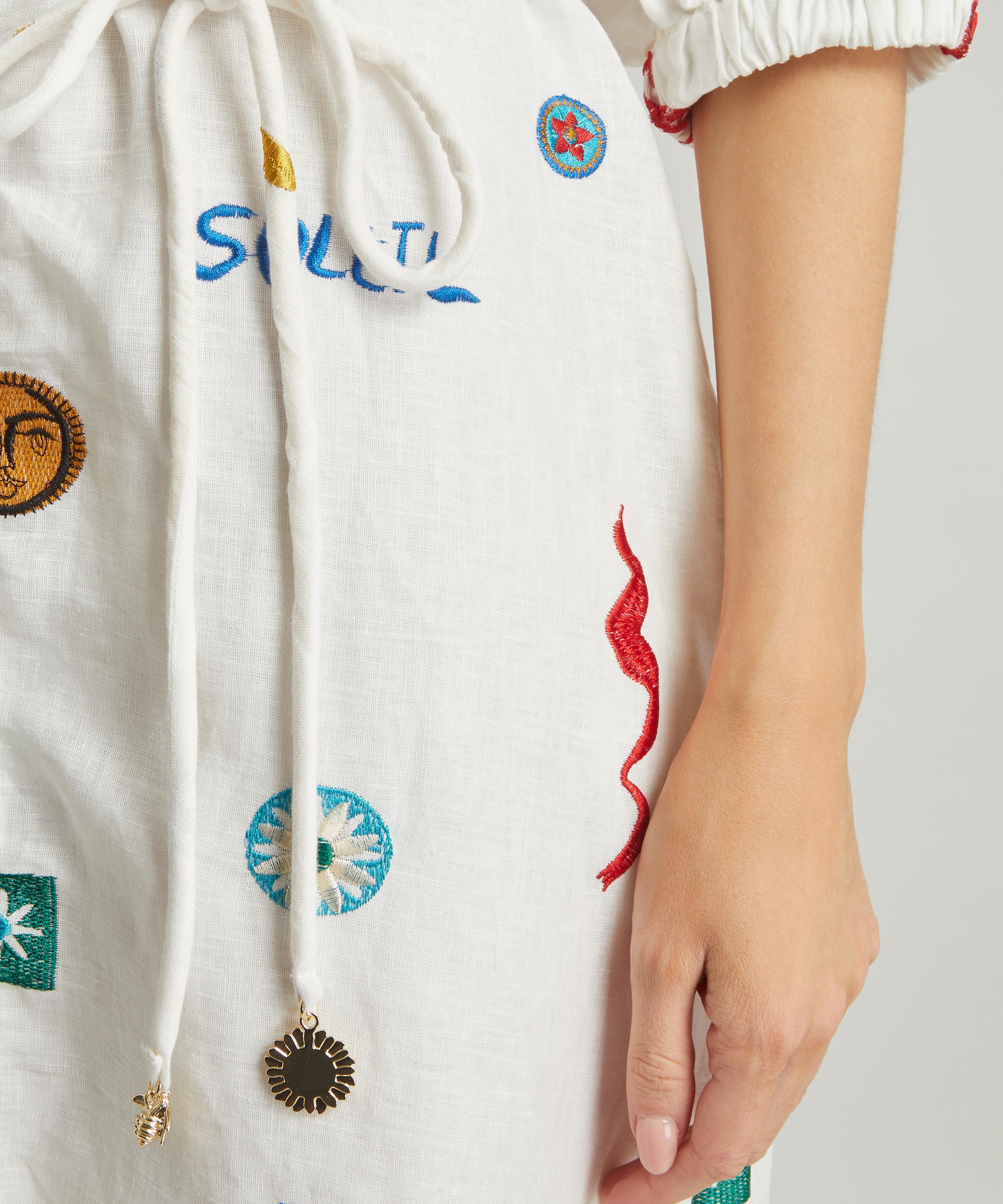 ALÉMAIS - Soleil Embroidered Linen Shirtdress image number 4