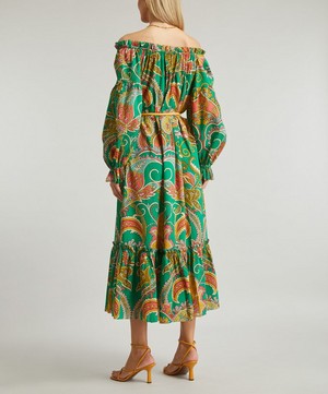 ALEMAIS - Marion Off-Shoulder Midi-Dress image number 3