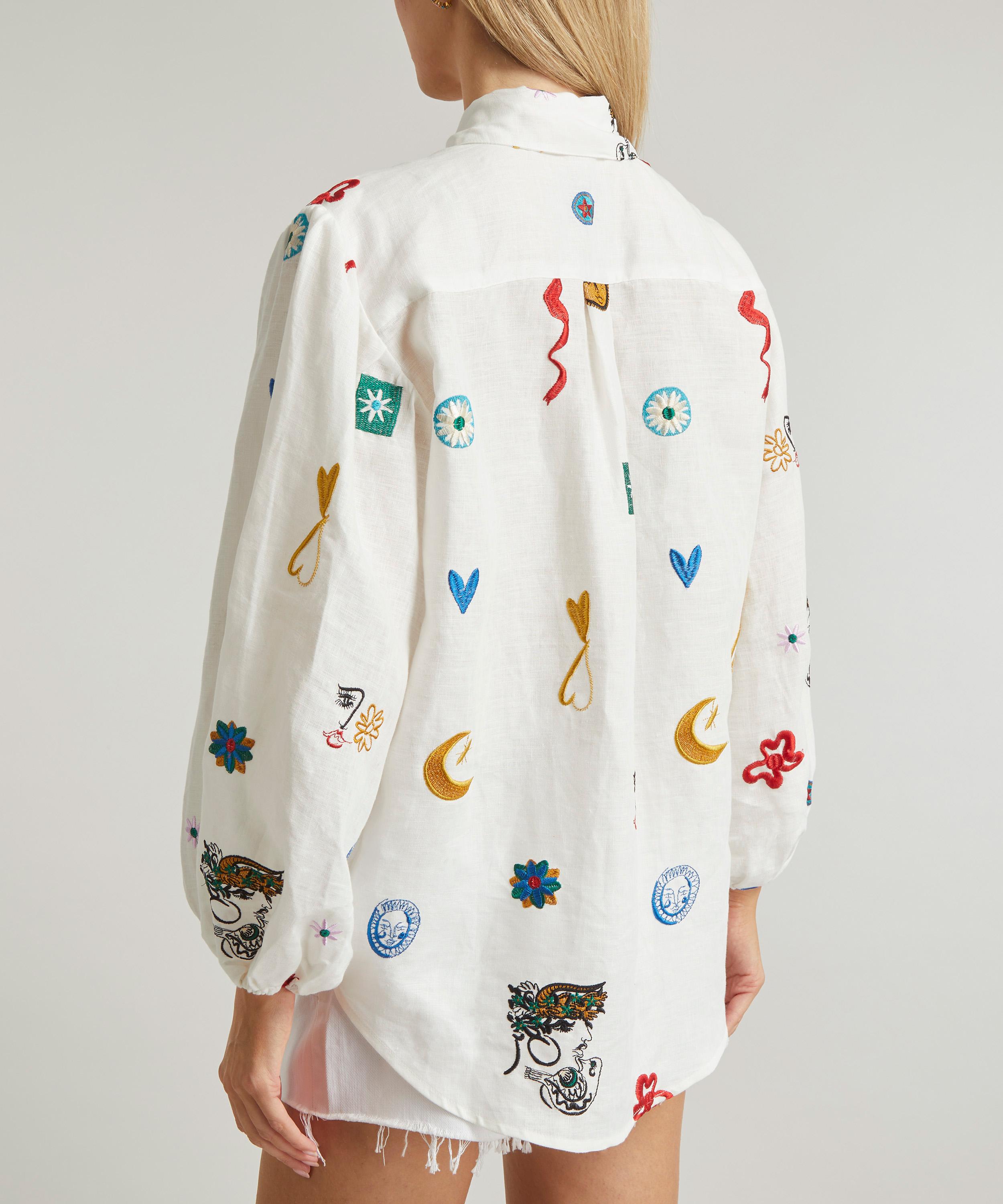 ALÉMAIS Soleil Embroidered Linen Shirt | Liberty