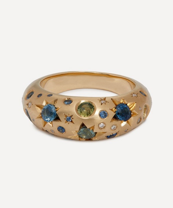 Balint Samad - 9ct Gold Stargazer Sapphire and Diamond Ring image number null