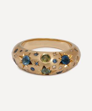 9ct Gold Stargazer Sapphire and Diamond Ring