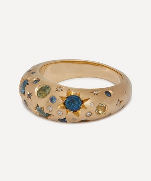 Balint Samad - 9ct Gold Stargazer Sapphire and Diamond Ring image number 1