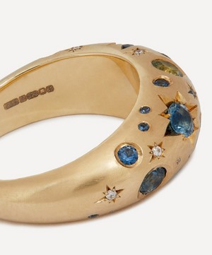 Balint Samad - 9ct Gold Stargazer Sapphire and Diamond Ring image number 2