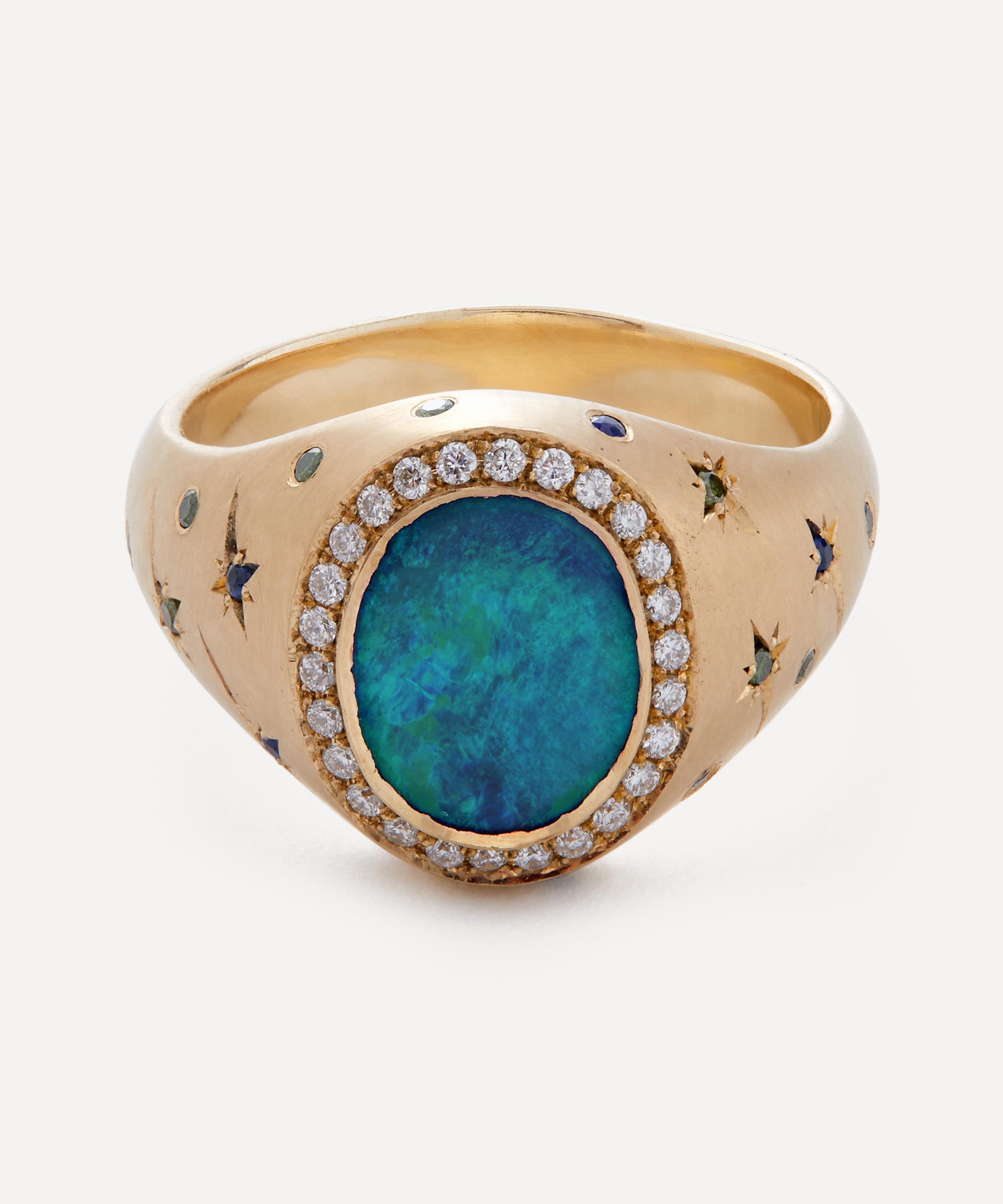 Balint Samad - 9ct Gold Gaia Shooting Stars Signet Ring image number 0