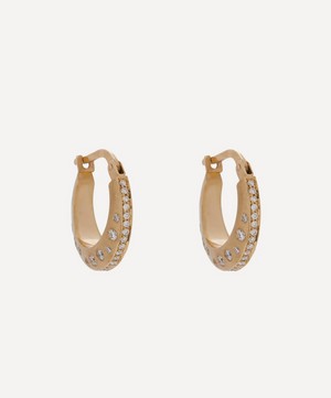 Balint Samad - 9ct Gold Martian Diamond Hoop Earrings image number 0