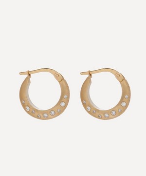 Balint Samad - 9ct Gold Martian Diamond Hoop Earrings image number 1