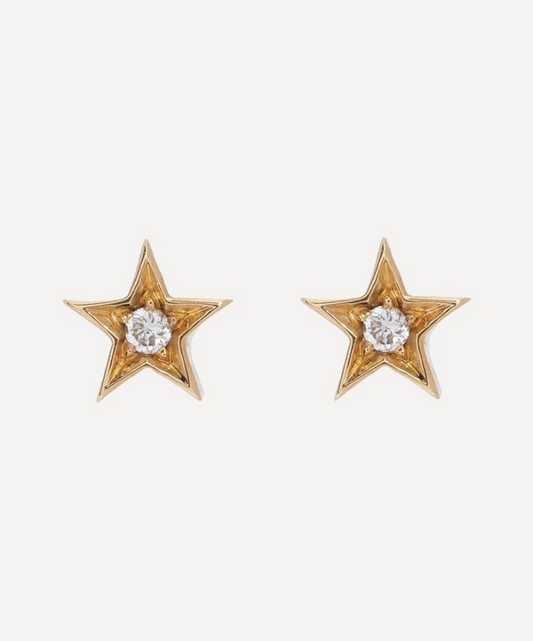Balint Samad - 9ct Gold Altair Mini Diamond Star Stud Earrings
