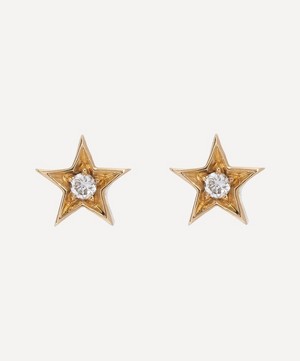 Balint Samad - 9ct Gold Altair Mini Diamond Star Stud Earrings image number 0