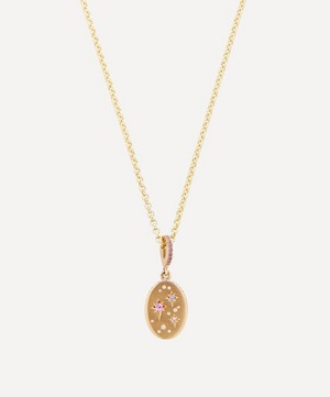 Balint Samad - 9ct Gold Infinity Star Constellation Oval Pendant Necklace image number 0