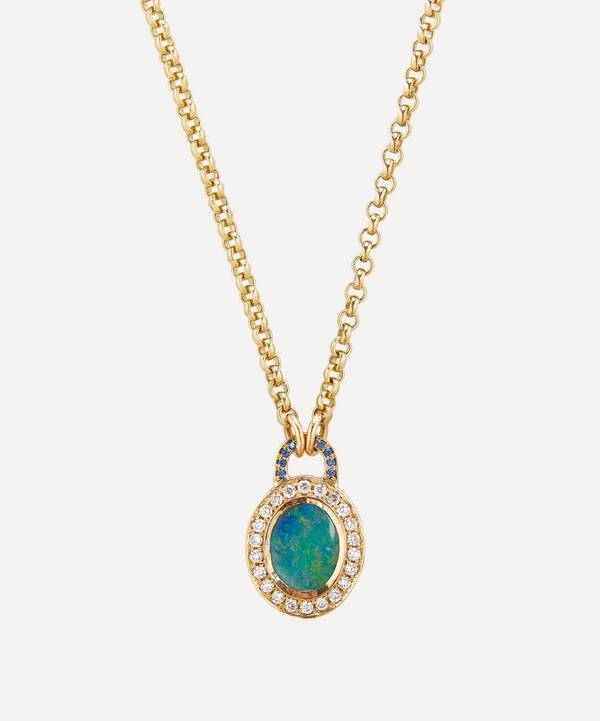 Balint Samad - 9ct Gold Orbit Opal Pendant Necklace image number 0